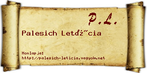 Palesich Letícia névjegykártya